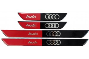 Audi Μαρσπιε Εσωτερικα Αυτοκολλητα (45x4cm X2 +25x4cm X2)ΜΕ Επικαλυψη Εποξειδικης Ρυτινης 4ΤΕΜ