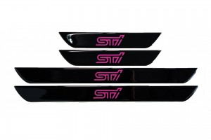 Sti (SUBARU) Μαρσπιε Εσωτερικα Αυτοκολλητα (45x4cmX2 +25x4cmX2)ΜΕ Επικαλυψη Εποξειδικης Ρυτινης 4ΤΕΜ