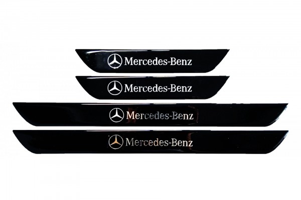 Mercedes Μαρσπιε Εσωτερικα Αυτοκολλητα (45x4cm X2 + 25x4cm X2)ΜΕ Επικαλυψη Εποξειδικης Ρυτινης 4ΤΕΜ