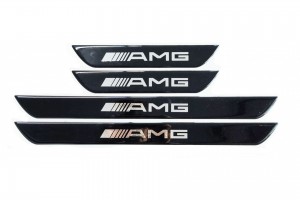Amg (MERCEDES) Μαρσπιε Εσωτερικα Αυτοκολλητα (45x4cm X2 + 25x4cm X2) Με Επικαλυψη ΕΠΟΞΕΙΔ. Ρυτινης 4ΤΕΜ