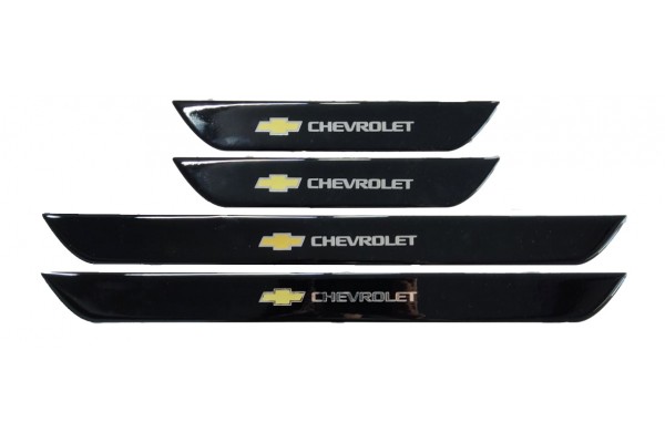 Chevrolet Μαρσπιε Εσωτερικα Αυτοκολλητα (45x4cm X2 + 25x4cm X2)ΜΕ Επικαλυψη Εποξειδικης Ρυτινης 4ΤΕΜ