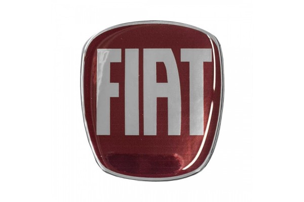 Fiat Αυτοκολλητο Σημα Καπω 7 Χ 7,7 Cm ΜΠΟΡΝΤΩ/ΧΡΩΜΙΟ Με Επικαλυψη Σμαλτου - 1 ΤΕΜ.