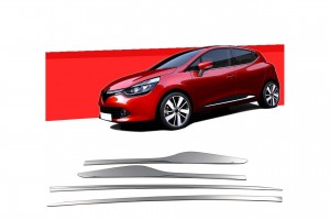 Renault Clio 5D 2012+ Διακοσμητικη Φασα Πορτασχρωμιο Μεταλλικh S-DIZAYN -4 TEM.
