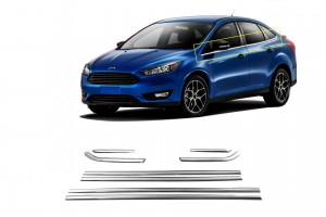 Ford Focus Sedan 2011+ Trim Παραθυρων Ανοξειδωτο Ατσαλι Χρωμιο ​S-DIZAYN - 8 TEM.