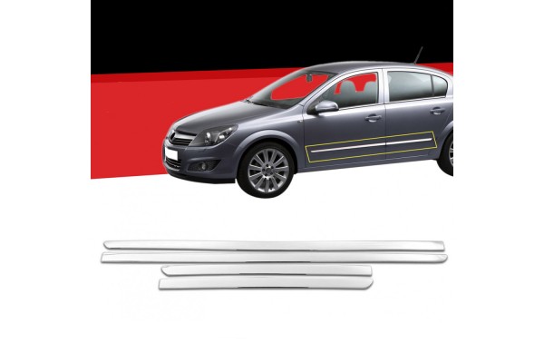 Φασα Πορτας Χρωμιου Μεταλλικη S-Dizayn Για Opel Astra H 5D HB/SD/SW 2004-2013 - 4 Τεμ.