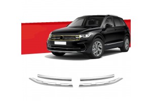 Vw Tiguan 2020+ Διακοσμητικα Χρωμια Κεντρικης Μασκας Μπροστα Μαρκε S-DIZAYN -4 TEM.