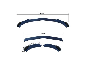 Διακοσμητικο Spoiler Προφυλακτηρα Lip Splitter Carbon Look 3ΤΕΜ.