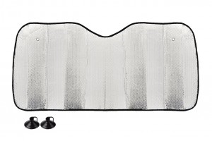 Ηλιοπροστασια Εσωτερικη Ασημι Με Βεντουζες 130x60cm Amio - 1 ΤΕΜ.