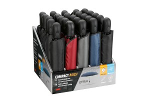 Ομπρελες Compact Midi Φ98cm Αντιανεμικες Αυτοματο Ανοιγμα Διαφορα Χρωματα 31x31x24cm Σταντ Lampa - 25 ΤΕΜ.