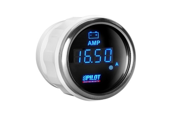 Αμπερομετρο Ψηφιακο Μαυρο Με Λευκο Φως Black Digital Series 9-32V 52mm