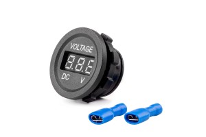 Βολτομετρο Ψηφιακο Σε Πριζα Στρογγυλο Με Κοκκινο ΦΩΣ3-32V Φ 37mm X 32mm MOD-02