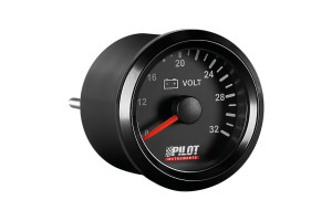 Βολτομετρο Αναλογικο Μαυρο Με Λευκο Φως Black Analogue Series 9-32V 52mm