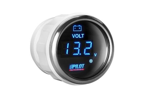 Βολτομετρο Ψηφιακο Μαυρο Με Λευκο Φως Black Digital Series 9-32V 52mm