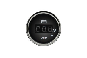 Βολτομετρο Ψηφιακο Μαυρο Με Δακτυλιδι Χρωμιο 52mm​ Simoni Racing - 1 TEM.