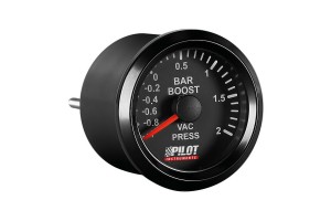 Μπαρομετρο Αναλογικο Μαυρο Με Λευκο Φως Black Analogue Series 9-32V 52mm