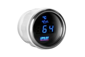 Οργανο Θερμοκρασιας Λαδιου Ψηφιακο Μαυρο Με Λευκο Φως Black Digital Series 9-32V 52mm