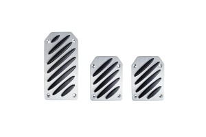 Πενταλ Black Stripe Αλουμινιου ΧΡΩΜΙΟ/ΜΑΥΡΟ Με Αντιολισθητικο Πατημα Σετ 3ΤΕΜ.