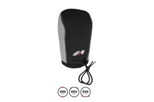 Καλυμμα Για Πομολο Ταχυτητων Gear Knob Cover ΜΑΥΡΟ/ΓΚΡΙ Μικροφιμπρα 95x45mm Simoni Racing - 1 TEM.