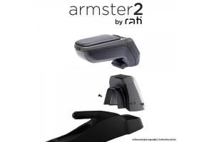 Rati - Ολοκληρωμένος Τεμπέλης Armster 2 Για Fiat 600 2024 > Με Αποσπώμενη Τσέπη Από Πλαστικό Και Δερματίνη Σε Γκρι Πλαίσιο Και Μαύρο Χρώμα Με Αντάπτορα Τοποθέτησης - 1 Σετ (V01894+V01565)