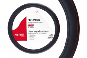 Καλυμμα Τιμονιου 37/39CM SWC-28 Μαυρο Με Κοκκινη Ραφη