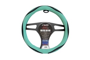 Καλυμμα Τιμονιου Snappy Tiffany ΠΡΑΣΙΝΟ/ΜΑΥΡΟ Με Στρας Οικολογικο Δερμα (M) 37-39cm Simoni Racing - 1 TEM.