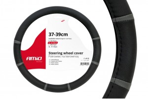 Καλυμμα Τιμονιου 37/39CM SWC-06 ΜΑΥΡΟ/ΓΚΡΙ Amio - 1 ΤΕΜ.