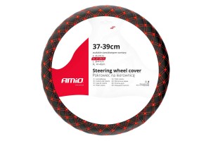 Καλυμμα Τιμονιου 37/39CM SWC-40-M ΜΑΥΡΟ/ΚΟΚΚΙΝΟ ΚΑΠΙΤΟΝΕ​ Amio - 1 ΤΕΜ.