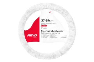 Καλυμμα Τιμονιου ΓΟΥΝΙΝΟ/ΧΝΟΥΔΩΤΟ (M) 37-39cm SWC-53-M Σε Λευκο Χρωμα Amio - 1 Τεμ.