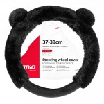 Καλυμμα Τιμονιου SWC-57 (M) 37>39cm Μαυρο Με Χνουδωτη Επενδυση Και Αυτια Αρκουδας Amio - 1 ΤΕΜ.