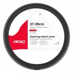 Καλυμμα Τιμονιου SWC-60 (M) 37>39cm Μαυρο Με Σχεδιο Ασπρομαυρη Σκακιερα Amio - 1 ΤΕΜ.