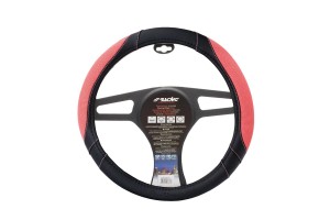 Καλυμμα Τιμονιου Cotton Pink Μαυρο Με Ροζ Οικολογικο Δερμα 37-39cm Simoni Racing - 1 TEM.