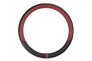 Καλυμμα Τιμονιου Noble (M) 37/39cmΜΑΥΡΟ/ΚΟΚΚΙΝΟ Οικολογικο Δερμα Αοσμο (ΠΑΧΟΣ 8,2cm) Lampa