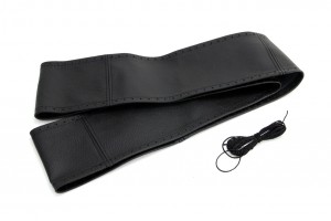 Καλυμμα Τιμονιου Δερματινο Ραφτο 43-45cm 92mm Μαυρο Amio - 1 Τεμ.