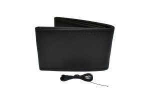 Καλυμμα Τιμονιου Αυτοκινητου Ραφτο 38-39cm Απο Λειο Αοσμο Τεχνοδερμα Μαυρο Amio - 1 ΤΕΜ.