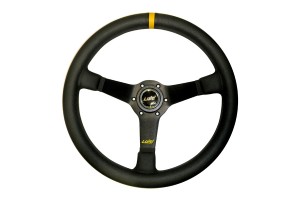 Τιμονι Mirage Corsa 350mm Βαθος 75mm Δερματινο Μαυρο Luisi