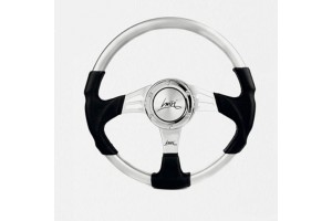 Τιμονι Strada 350mm ΜΑΥΡΟ/ΧΡΩΜΙΟ Τριακτινο Luisi