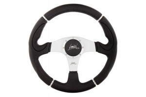 Τιμονι Century 340mm ΜΑΥΡΟ/ΧΡΩΜΙΟ Τριακτινο Luisi