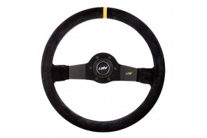 Τιμονι Jet Corsa Διακτινο 350mm Βαθος 95mm Δερματινο Μαυρο Με Κιτρινη Ριγα Luisi