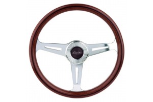 Τιμονι Montecarlo Ξυλινο 390mm Τριακτινο Με Ασημι Λαμα