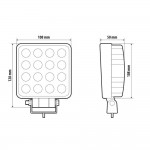 Προβολεας Εργασιας 9/32V 48W 16LED 2400lm 6.000K Διαθλασης (WIDE BEAM) 128x108mm WL-31 Lampa - 1 Τεμ