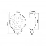 Προβολεας Εργασιας WL-29 10/30V 15W 1500lm 6.000k 9LED Combo (ΔΙΑΘΛΑΣΗΣ) Στρογγυλος 135x110mm Lampa - 1 τεμ.