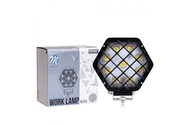 Προβολεας Εργασιας 12-30V 27W 9X1WSMD Led max1600lm Εξαγωνος 138x124x65mm Spot Econo M-TECH - 1 Τεμ.