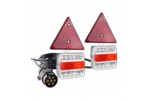 Φαναρια Πισω Τρειλερ Μαγνητικα Led Με Καλωδιο Και Τριγωνα 7pin 12V 240x140x37mm TLS02 Amio – 2 ΤΕΜ.