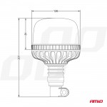 Φαρος Diamont W25P Με Λευκο Καπακι 12/24V 24xSMD Led Πορτοκαλι Ελαστικος Βιδωτος 201x126mm Αμιο - 1 ΤΕΜ.