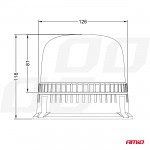 Φαρος Diamont W25B Με Λευκο Καπακι 12/24V 24xSMD Led Πορτοκαλι Βιδωτος 118x126mm Αμιο - 1 ΤΕΜ.