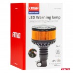 Φαρος Heavy Duty W28P 12/24V 16LED Ελαστικος Βιδωτος Πορτοκαλι Υ169mm Φ110mm Amio - 1 τεμ.