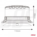 Φαρος Φιμε Heavy Duty W28M 12/24V Πορτοκαλι 16LED ΜΑΓΝΗΤΙΚΟΣ/ΒΙΔΩΤΟΣ Με Φις Αναπτηρα Υ89mm Φ110mm Amio - 1 τεμ.