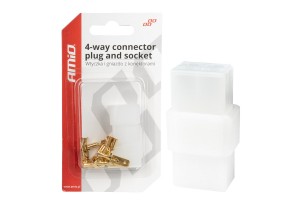 Φισα Συνδεσης Καλωδιων 4 Υποδοχων Με Πλαστικο Κουμπωμα Amio - 1 σετ.