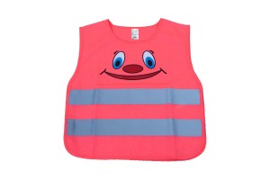 Γιλεκο Ανακλαστικο Εκτακτης Αναγκης Για Παιδια 5-14 Χρονων Smile Ροζ Amio - 1 τεμ.