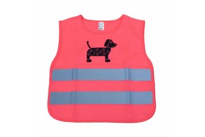 Γιλεκο Ανακλαστικο Εκτακτης Αναγκης Για Παιδια 5-14 Χρονων Σκυλος Ροζ Amio - 1 τεμ.